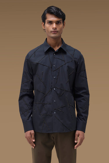 Premium Beaded Shirt in Black