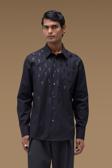 Premium Thread Detail Shirt in Black