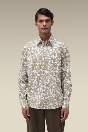Premium Printed Shirt in Sagewood