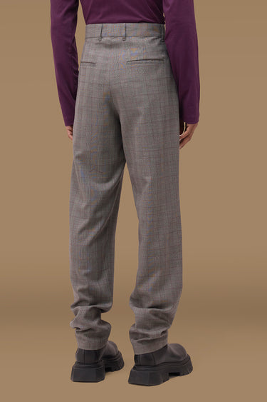 Premium Textured Check Tailored Trouser in Grey