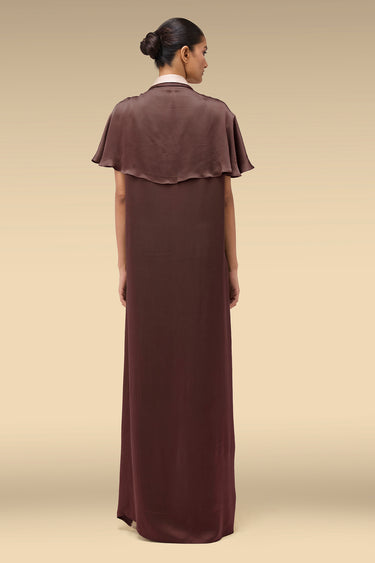 Premium Colour-Blocked Cape Kaftan - Crepe