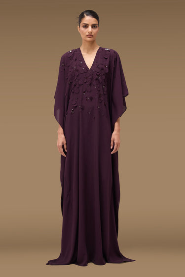 Premium Petal Applique Kaftan - Light Crepe