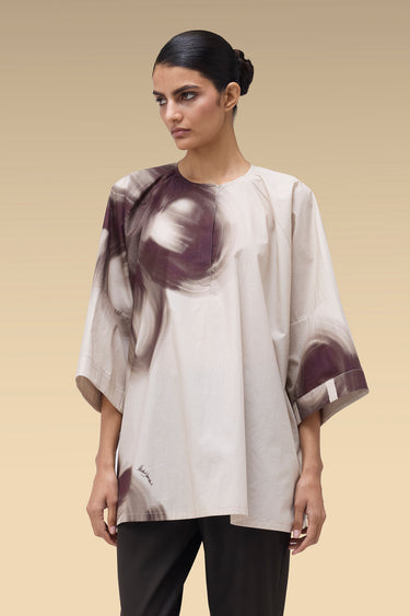 Premium Printed Oversize Top - Giza Cotton Poplin