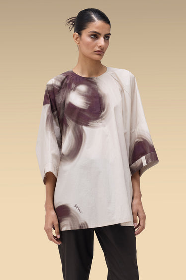 Premium Printed Oversize Top - Giza Cotton Poplin