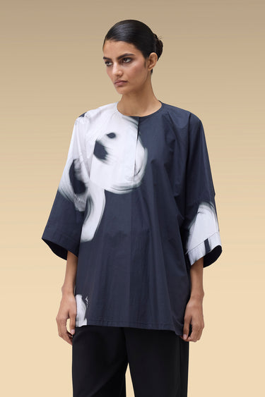 Premium Printed Oversize Top - Giza Cotton Poplin