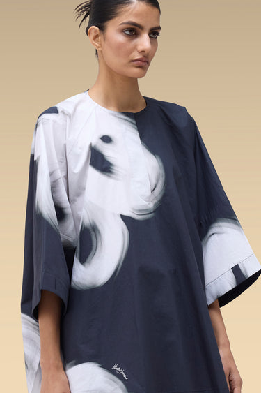 Premium Printed Oversize Top - Giza Cotton Poplin