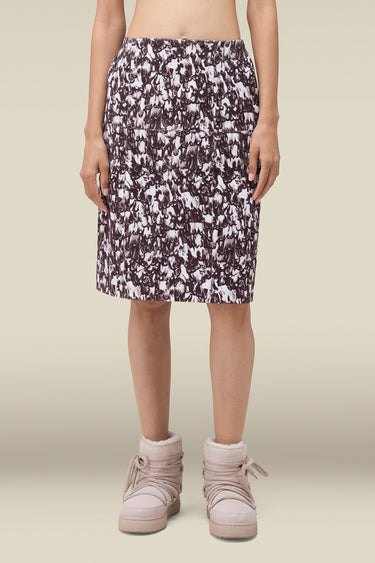 Premium Feather Print Straight Skirt - Corduroy