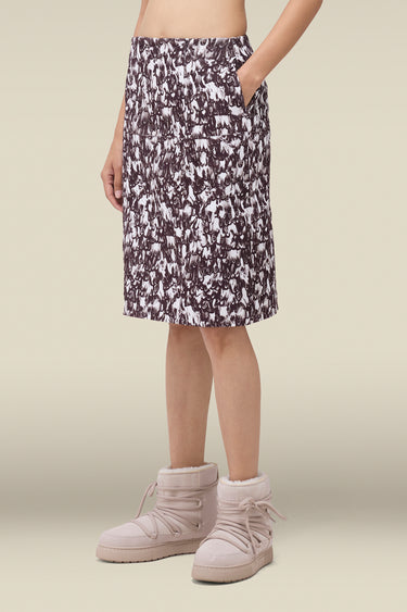 Premium Feather Print Straight Skirt - Corduroy