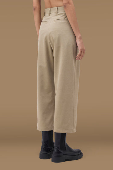 Premium Sage Green Scuba Pleated Trouser