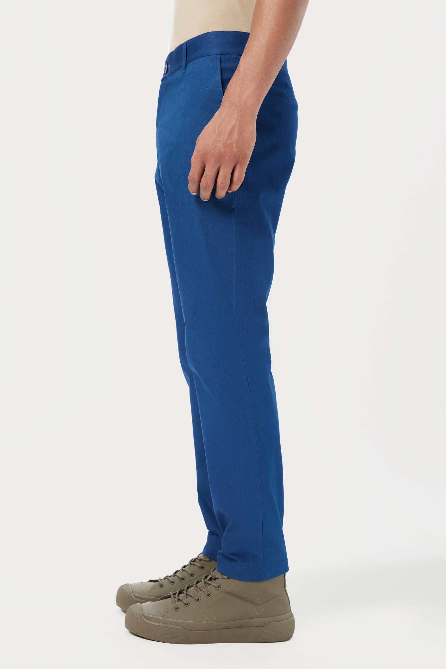 Regular Fit Trousers with Back Bone Pocket