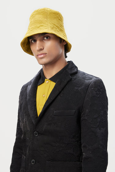 Classic Fit Two-Button Jacket with Elegant Tone-on-Tone Floral Quilting - Genes Lecoanet Hemant