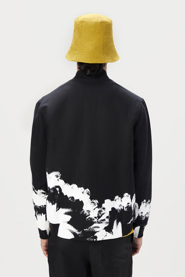 Stylish Regular Fit Bomber Jacket with Gingko Print - Genes Lecoanet Hemant