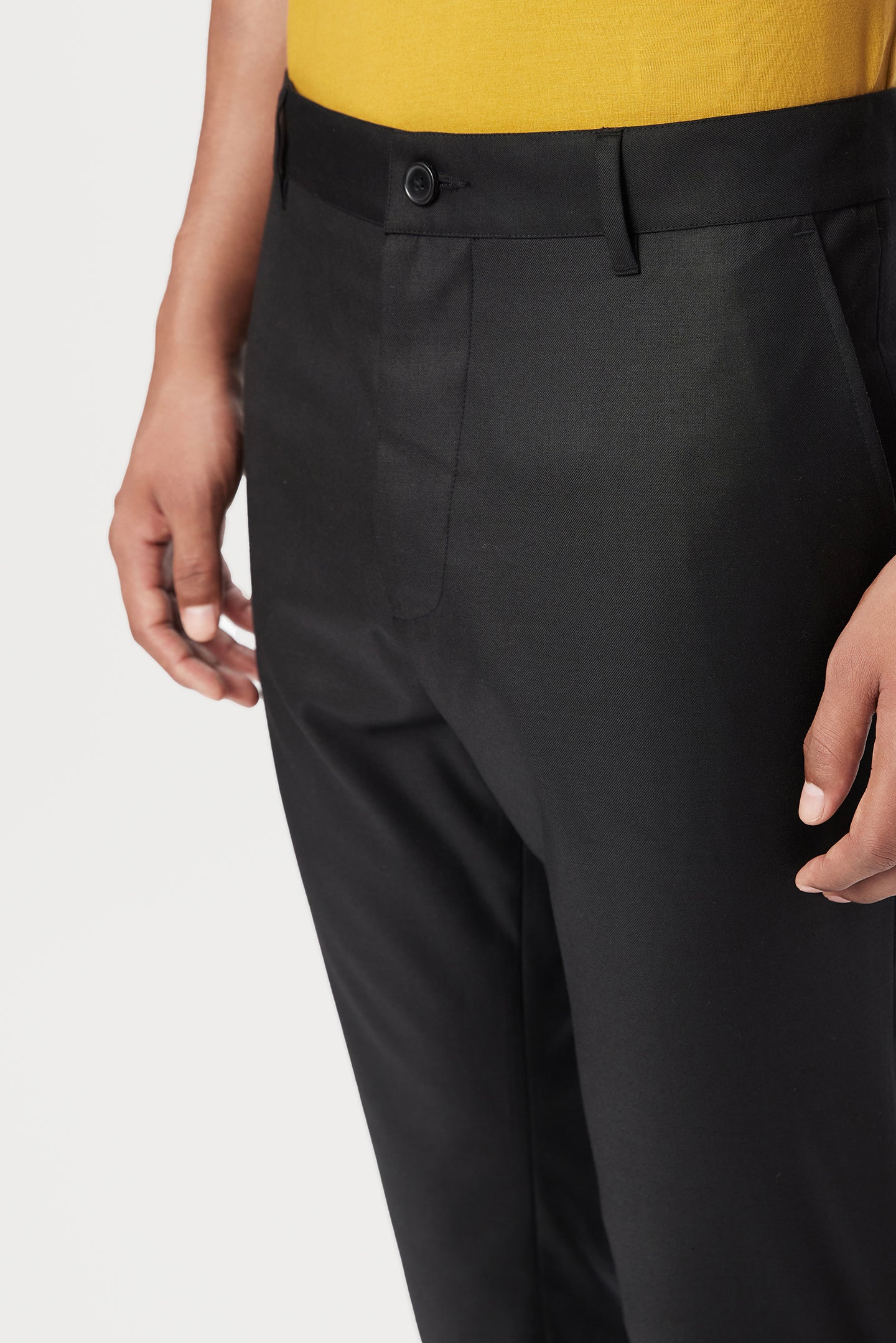 Regular Fit Trousers with Back Patch Pocket