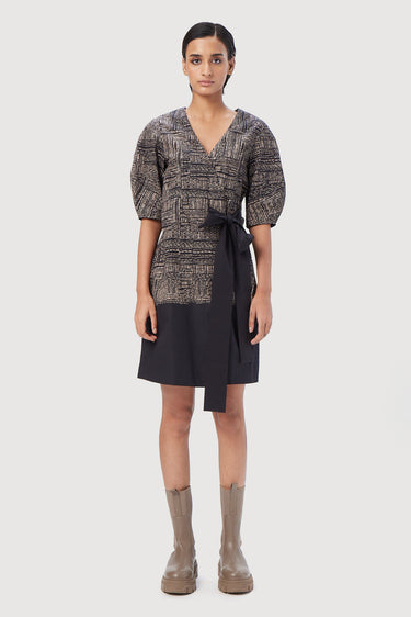 Easy Fit Wrap-Around Dress with Tie-Up Strap - Genes Lecoanet Hemant