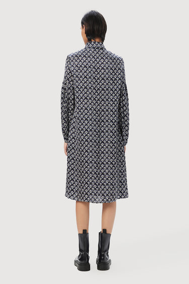 Easy Fit Shirt Dress with Pleated Sleeves - Genes Lecoanet Hemant