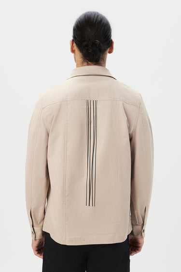 Relaxed Fit Button-Up Jacket with Top Stitch Details - Genes Lecoanet Hemant