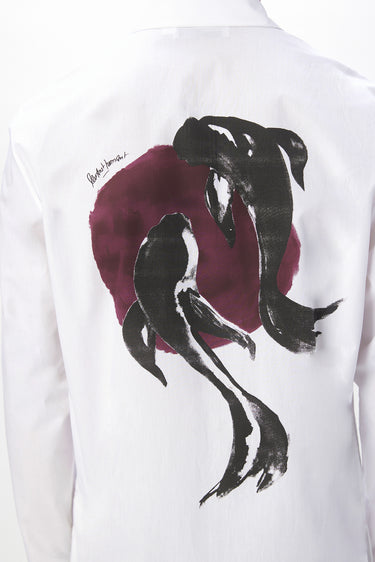 Regular Fit Kurta with Artful Fish Print - Genes Lecoanet Hemant