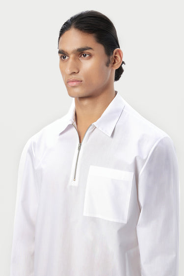 Regular Fit Kurta with Artful Fish Print - Genes Lecoanet Hemant