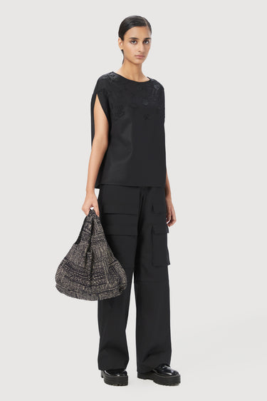 Easy Fit Boat Neck Top with Drop Shoulders - Genes Lecoanet Hemant