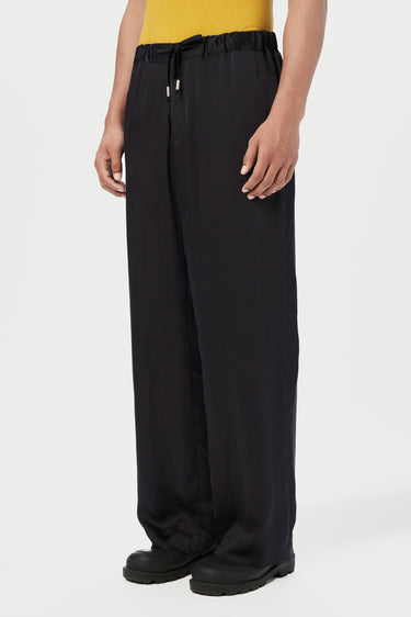Straight Fit Trousers with Front Drawstrings - Genes Lecoanet Hemant
