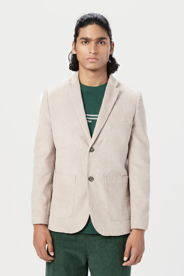 Classic Fit Two-Button Jacket with Fish Printed Lining - Genes Lecoanet Hemant