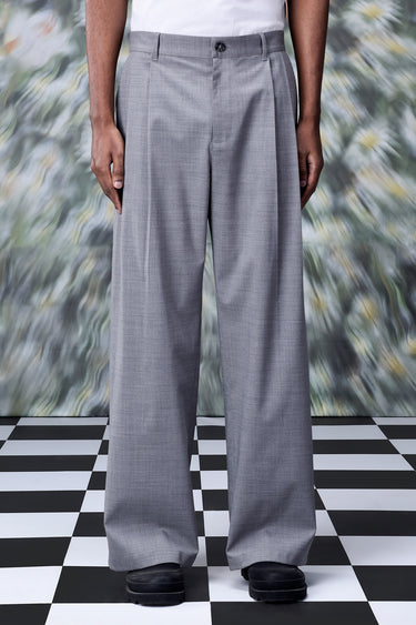 Poly-Wool Relax Fit Trousers- Pearl Grey - Genes Online Store
