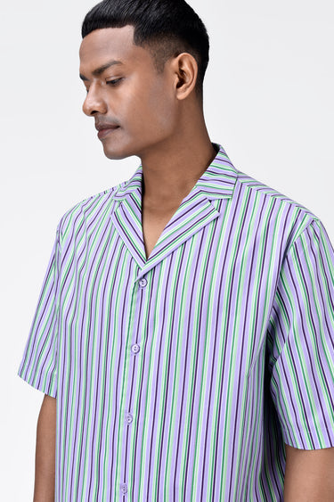 Easy Fit Men's Half Sleeve Shirt with Cuban Collar - Genes Lecoanet Hemant