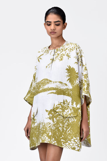 Oversized Round Neck Top with Landscape Print - Genes Lecoanet Hemant