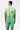 Men's Regular Fit Polo with Tropical Print-Mint Green - Genes Lecoanet Hemant