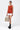 Cotton Poplin A-Line Sleeveless Top with Asymmetric Neck Coral Orange - Genes Lecoanet Hemant