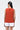 Cotton Poplin A-Line Sleeveless Top with Asymmetric Neck Coral Orange - Genes Lecoanet Hemant