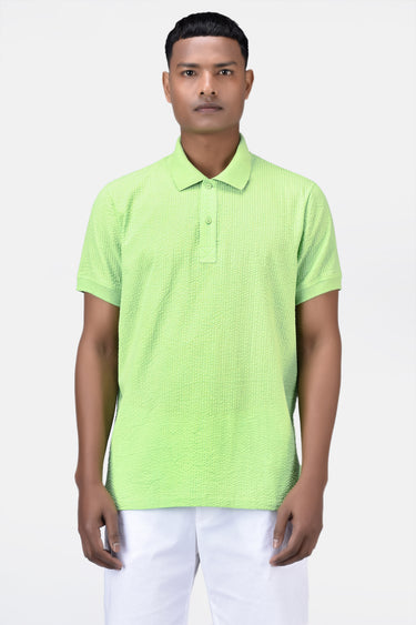 Regular Fit Polo with DTM Collar Mint Green - Genes Lecoanet Hemant