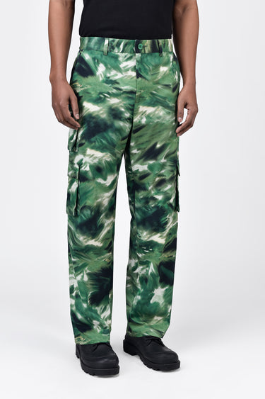 Easy Fit Cotton Pin Corduroy Cargo with Camouflage Print