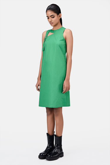 A-Line Top with Asymmetric Cross-Over Straps Spring Green - Genes Lecoanet Hemant