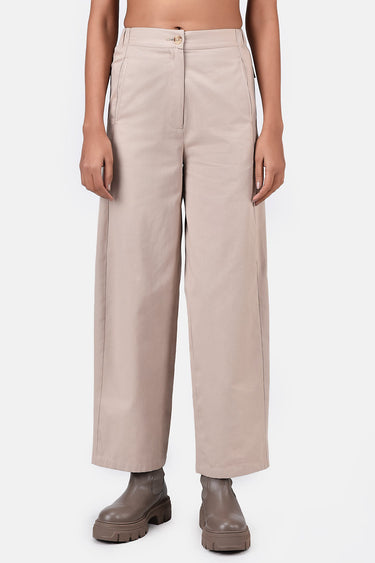 Straight Fit Trousers with Detailed Construction-Coral Orange - Genes Lecoanet Hemant