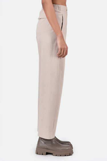Straight Fit Trousers with Detailed Construction-Coral Orange - Genes Lecoanet Hemant