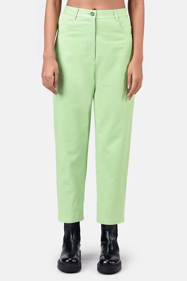 Sleek Cotton Drill Straight Fit Trousers Mint Green - Genes Lecoanet Hemant