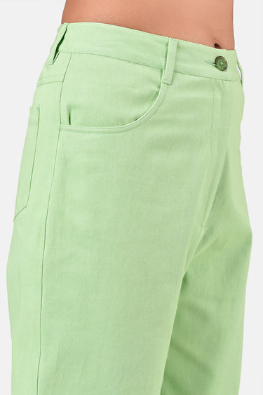 Sleek Cotton Drill Straight Fit Trousers Mint Green - Genes Lecoanet Hemant