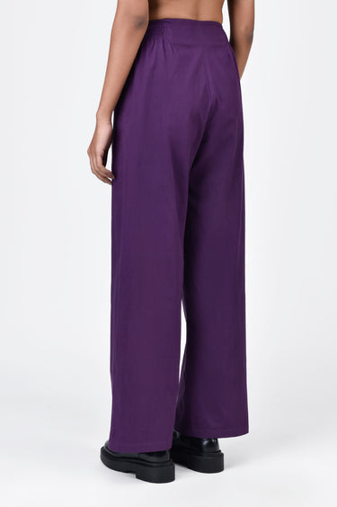 Regular Fit Trousers with Smocked Waist - Genes Lecoanet Hemant