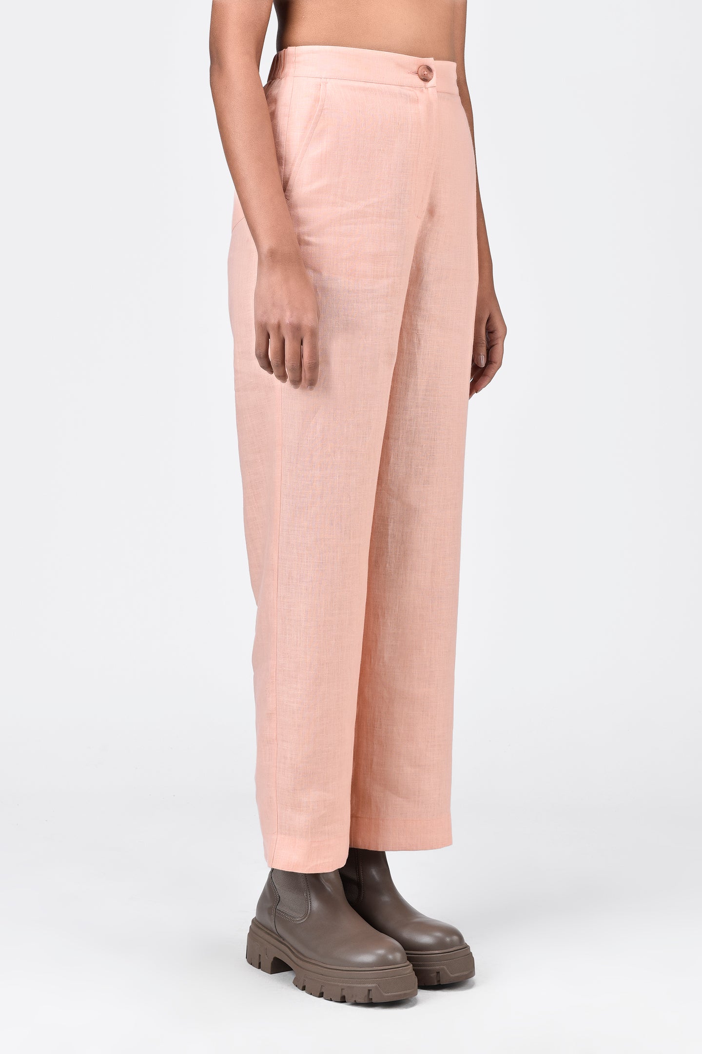 Straight Fit Trousers With Striped Detail