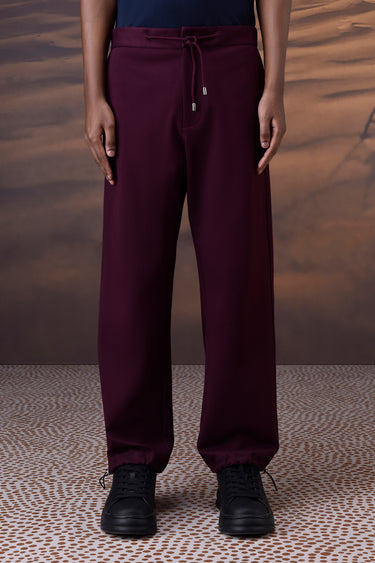 Cherry Lacquer Relaxed Drawstring Trousers - Genes Online Store