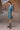 Blue pleated dress women India with fluid satin fabric and modern silhouette