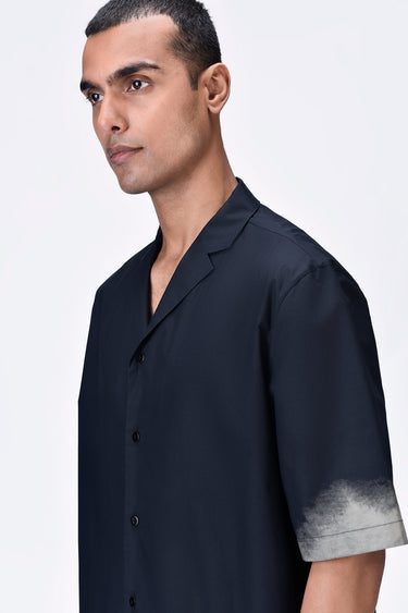 Eclipse print Cotton Cuban Collar Shirt - Genes Lecoanet Hemant