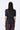 Black Poly Satin Slim Fit Top with Constructed Shoulders