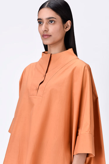 Oversized Casual Cotton Shirt - Light Amber - Genes Lecoanet Hemant