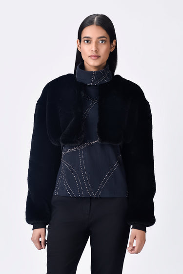 Cropped Faux Fur Jacket