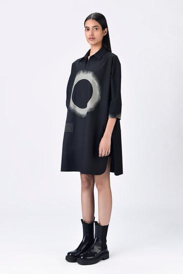 Cotton Shirt Dress with Eclipse Print - Genes Lecoanet Hemant