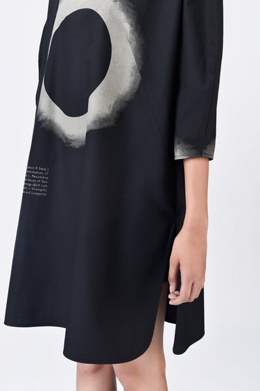 Cotton Shirt Dress with Eclipse Print - Genes Lecoanet Hemant