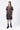 Dot Check Cotton Shirt Dress with Belt- Chocolate Brown - Genes Lecoanet Hemant