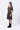 Dot Check Cotton Shirt Dress with Belt- Chocolate Brown - Genes Lecoanet Hemant